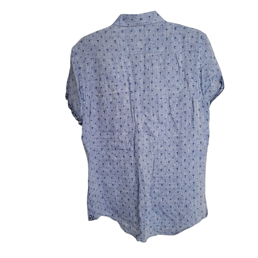 Heritage Report Collection Slim-Fit Short Sleeves Linen Shirt Men’s Medium - Picture 5 of 6